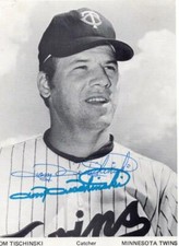 TOM TISCHINSKI MINNESOTA TWINS SIGNED 3X4 PHOTO  W/ COA