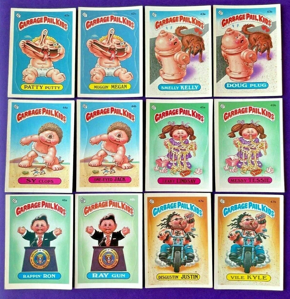 Topps Garbage Pail Kids 1985 GPK OS2 serie original 2 Live Mike segunda impresión conjunto Foto 4 de 4