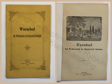 Original Prospekt Warmbad bei Wolkenstein im K&ouml;nigreich Sachsen 1879 xz
