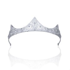 Luxury All CZ Cubic Zirconia Classical Queen Princess Tiara Crown For Women