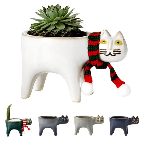 Cat Cactus Pot Kitten Succulent Indoor Plant Pots Container Home Desk Decoration