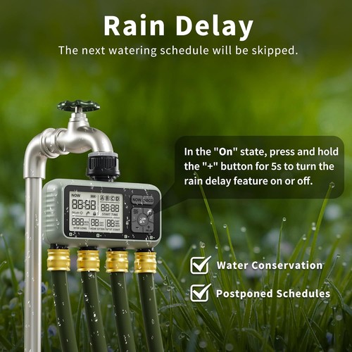 Smart Sprinkler Timer Programmable Water Timer for Garden Irrigation Auto 4 Zone - Picture 6 of 6