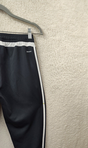 Adidas Boys Pants Medium Black 100% Polyester Drawstring Ankle Zip Active Fit - Picture 14 of 21