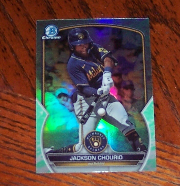 2023 Bowman Draft Chrome Jackson Chourio Lunar Glow Refractor Brewers BDC-156