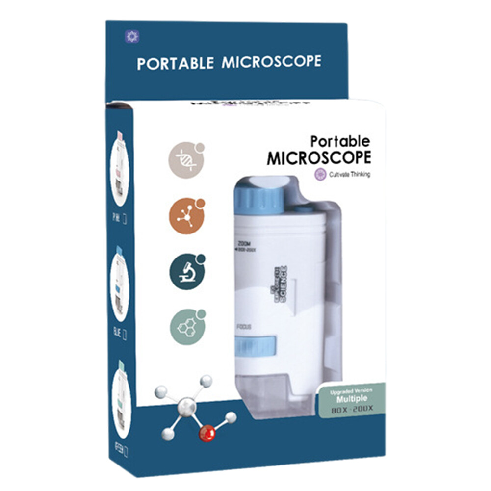 80-200x-kid-present-microscope-12pcs-specimen-slides-handheld-pocket