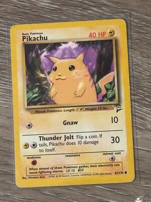 Pikachu 87/130 Base Set 2 Pokemon TCG Card Vintage 1999 | eBay