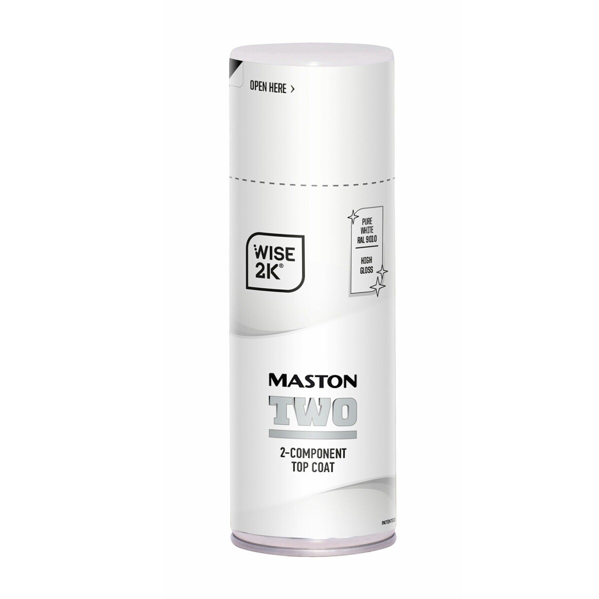 Maston Spray Paint 2K Two High Gloss Pure White RAL9010 400ml