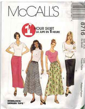 8716 UNCUT McCalls SEWING Pattern Misses 1 Hr A Line Straight Skirt EASY OOP FF