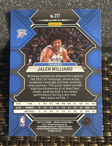 Jalen Williams 2022-23 Origins Orange /75 + Blue /99 RCs - 6 CARD MIXED LOT - Picture 15 of 21