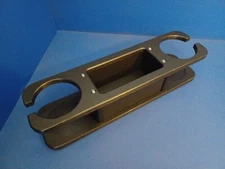 Double Drink Cup Holder With Storage Box (Starboard) No Suction Cups BLACK