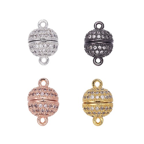 Fermoir Magnétique Rond JTV - Plaqué Or 18K Sur Argent, 9mm, Neuf Sans Boîte