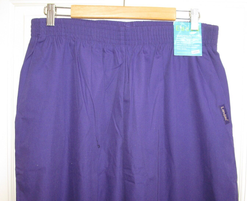 NWT Landau Purple Scrub Pants Womens Size XL 33x30 Pockets Pull On 132-31355 - Picture 2 of 6