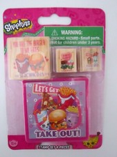 Shopkins 4 Pcs Stamp Set 3 Stamps True Love,Perfect Match  1 Ink Pad Ages 3 New