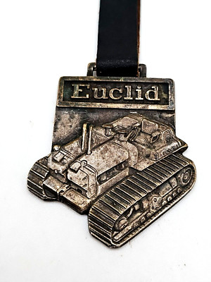 VINTAGE EUCLID TRACK CRAWLER POCKET WATCH FOB EUCLID TC-12 KEY CHAIN ADVERTISING