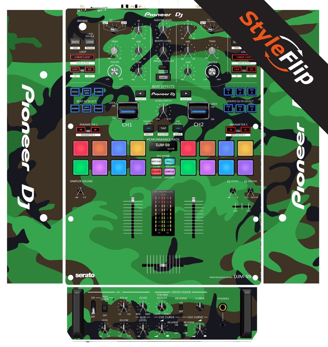 Pioneer DJM S9 Skin | 6 Camo Designs | Protective Decal