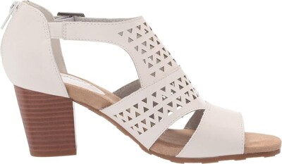 Easy Street Women's Adara Faux Leather Heel Sandals, White Size 9.5M
