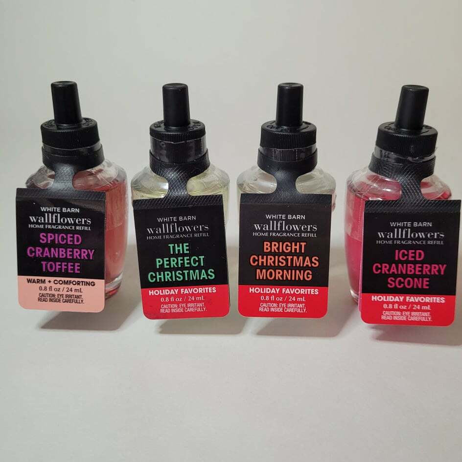 Bath & Body Wallflower Refill Oil Spiced Cranb/Christmas/Bright/Ice Variety Pack-image