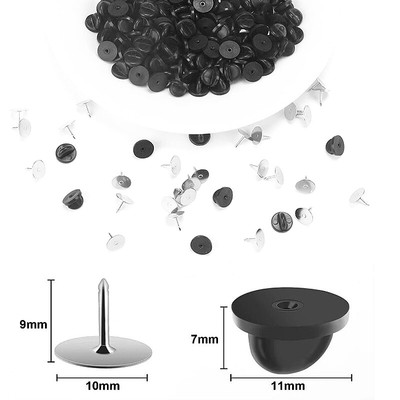 10Set Pin Backings Tie Tacks Blank Pins With Pin Backs Butterfly Locking Cla#lk