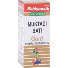 Baidyanath Muktadi Bati Gold with Pearl, Kesar & Gorochan (10 Tablet)