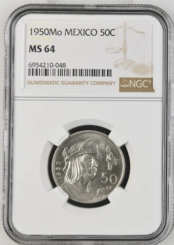 1950 Mo Mexico 50 Centavos NGC MS 64