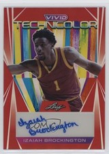 2022-23 Leaf Vivid Technicolor Red 21/35 Izaiah Brockington #T-IB1 Auto 0f7h