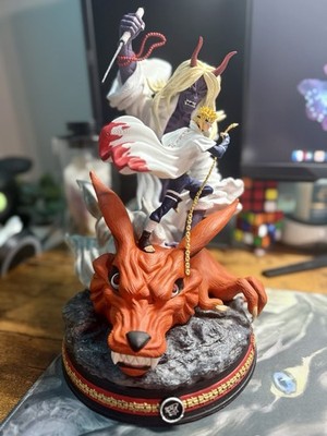 Naruto Shippuden Minato Namikaze Kurama Reaper PLA 3DPrinted HandPainted Statue