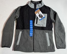 Eddie Bauer Boys Polar Fleece Jacket Gray  Black Size L  10/12 NWT NEW 