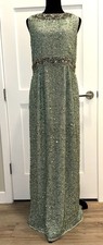 Mac Duggal 10839 Mint Green Sequin Beaded Gown 10