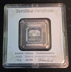 Geiger Edelmetalle 10 Gram .999 Silver Square Bar SEALED in Hard Assay