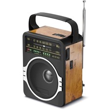 JEUJUG Portable AM FM Radio, Bluetooth 5.0 Radios 5 Watts Loud Retro