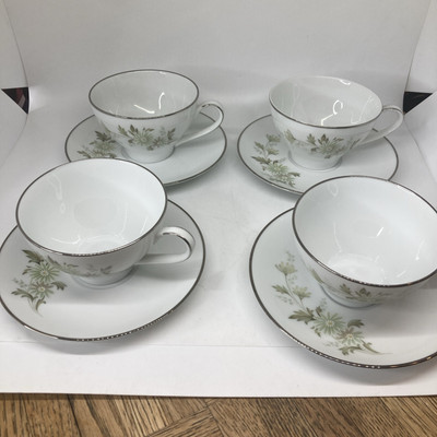Noritake Soroya Japan 6853 Lot of 4 Cups and Saucers Excellent Used Condition