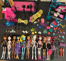 Monster High Doll Bundle 11 Dolls Accessories Furniture 13 Wishes Job Lot