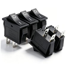 /5Pcs Rocker Switch 2 Pins 2 Position Narrow Square Black KCD3-ON-OFF-O-I