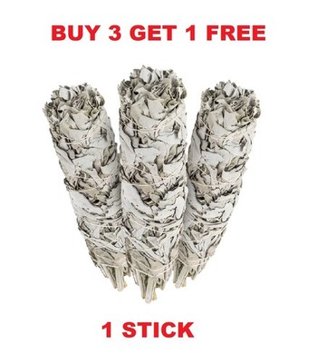 White Sage Cali Smudge Stick ( 1 Sage Bundle , House Cleansing ) Made in USA