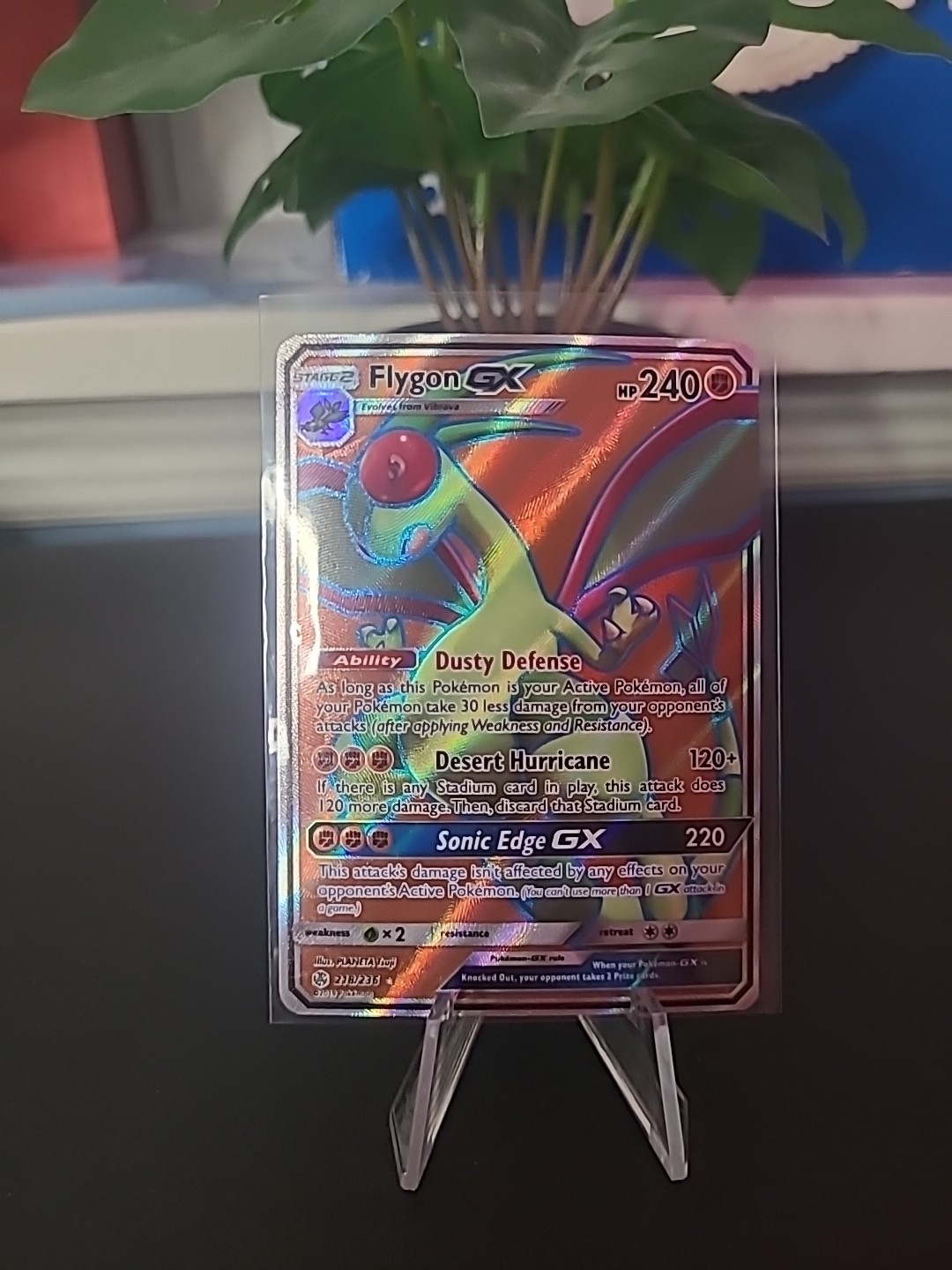 Pokemon TCG Flygon GX Full Art Holo Card 218/236 Sm-Cosmic Eclipse