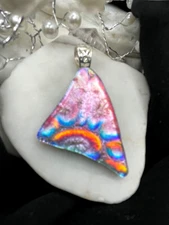 Handmade Dichroic Glass Pendant- LOVE THAT GLASS- newest glass!