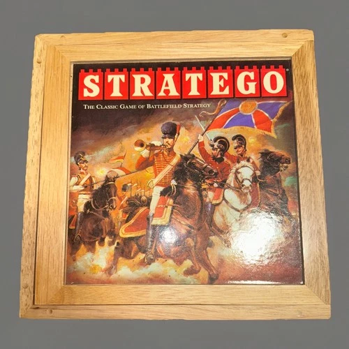 Vintage 2002 Hasbro Stratego Wooden Box  Series Complete Excellent Condition