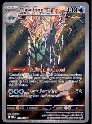 Clawitzer Illustration Rare ME01: Mega Evolution 141/132 NM