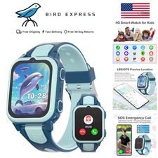 4G Kids Smart Watch with GPS Tracker Video Voice Calling Text Waterproof - Blue