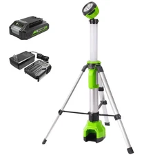 Greenworks 24V Work Light with Tripod Stand Max 2200 Lumens 4 Modes Extendable