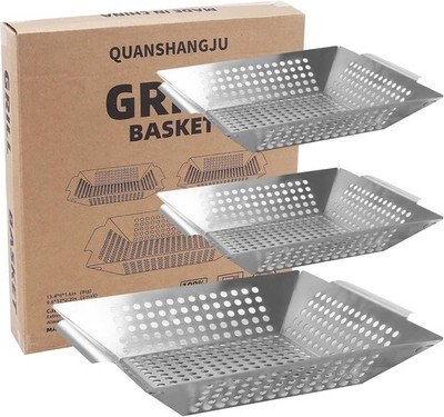 Vegetable Grill Basket for Outdoor Grill - Extra Large, Heavy-Duty Stainless ...