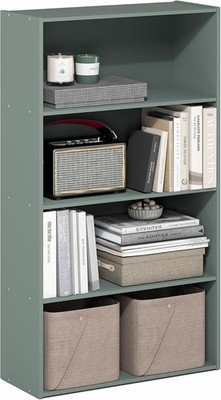 Bookshelf 4-Tier Wood Bookshelf for Organized and Easy Access Storage, Study