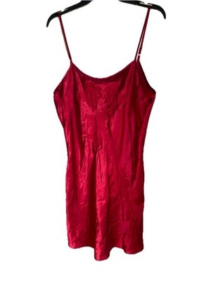 Natori Red Slip Satin Slip Dress Size Large