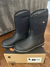 Bogs Winter Boots Insulated Black, Size 7 Youth Waterproof - Brand New