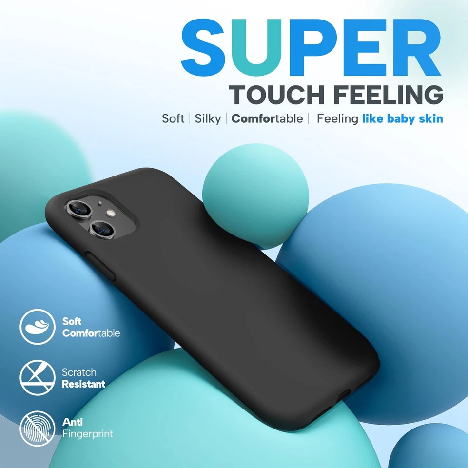 Funda de teléfono diseñada para iPhone 11, con protector de pantalla, gel de silicona líquida... Foto 3 de 4