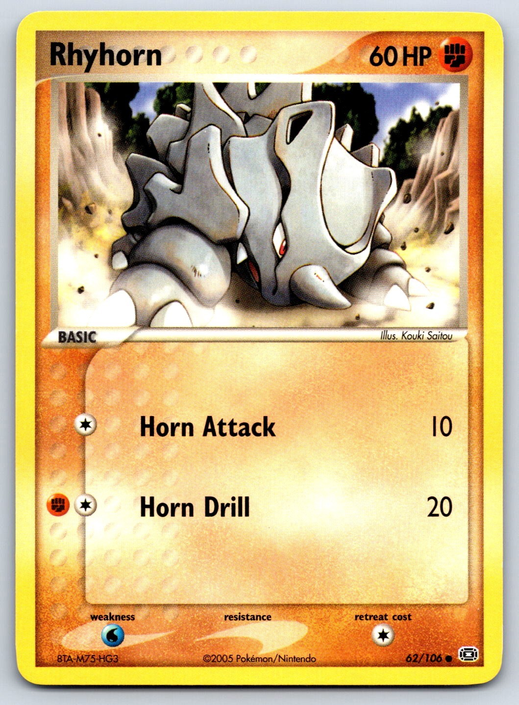 Rhyhorn - EX Emerald 62/106 Pokemon Card LP