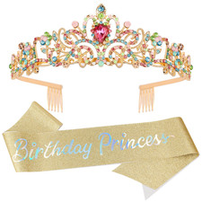 Birthday Girl Tiara and Crown with Sash, Headband and Party Decorations