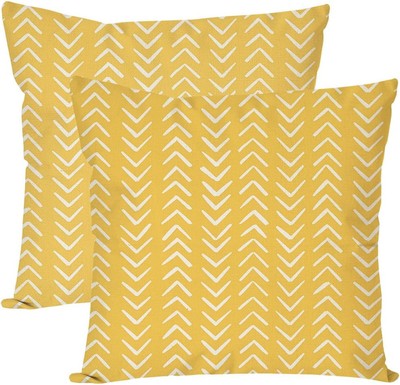 PANDICORN Yellow Mudcloth Throw 18'' x (Pack of 2), 