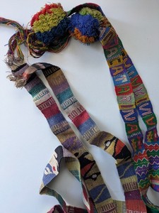Lot Of Two Vintage Guatemalan Handwoven Hair Ribbons Cintas Lake Atitlan
