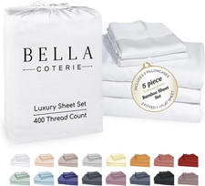 Bella Coterie Luxury Bamboo Viscose Split King Size Sheet Set  2 Fitted Sheets